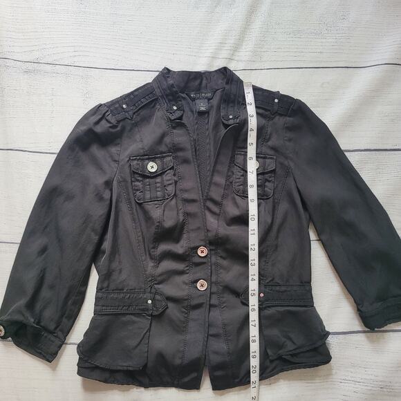 White House Black Market	Size	6 Black Button Jacket Silver Button Detail - Picture 4 of 9